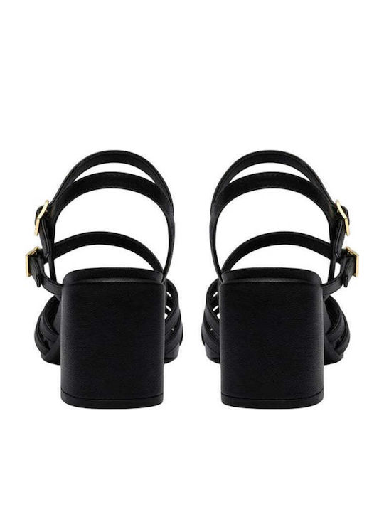 Ezoria Strap Leather Sandals Anatomic Black