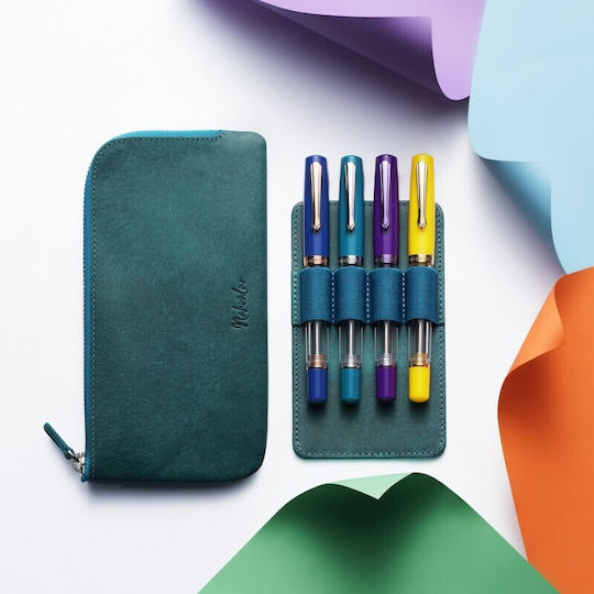 Nahvalur Writing Pen Stub 1.1mm Blue made of Steel with Blue Ink