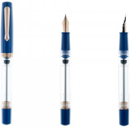 Nahvalur Writing Pen Stub 1.1mm Blue made of Steel with Blue Ink