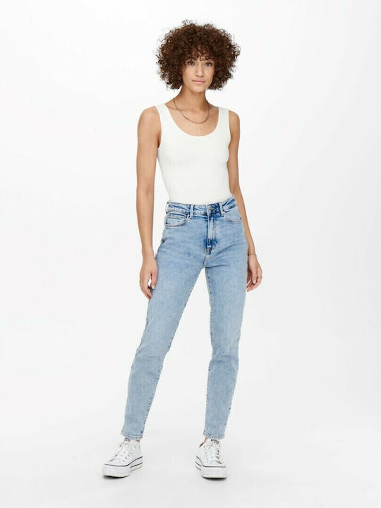 Emily High Waist Women's Jean Trousers in Regular Fit Light Blue Denim