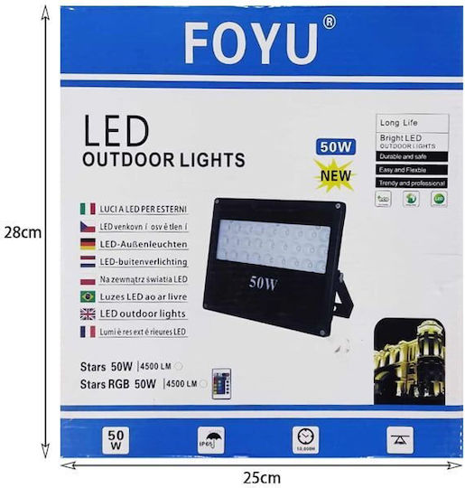Foyu Προβολέας LED 50W