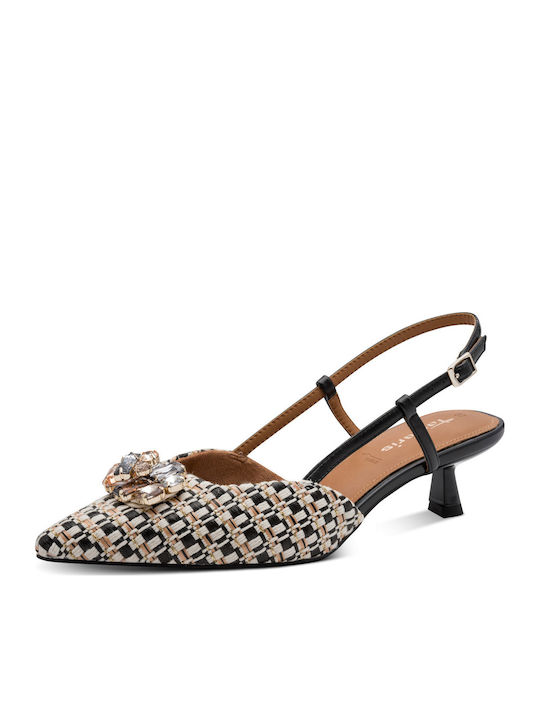 Heels with Strap & Low Heel Black
