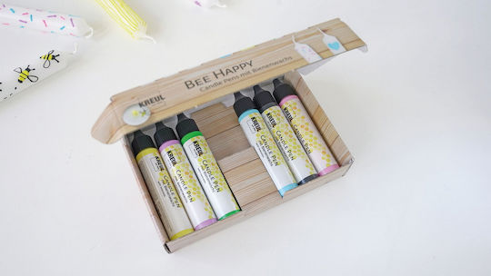 Set Bee Happy Colors-Pens Candle Decoration Kreul Candle Pen 6 Pieces