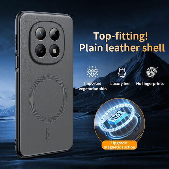 Ultra Hybrid Magsafe Leather Coated Camera Protect Θήκη Xiaomi Redmi Note 15 4g Grey