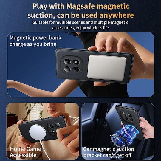 Ultra Hybrid Magsafe Leather Coated Camera Protect Θήκη Xiaomi Redmi Note 15 4g Grey