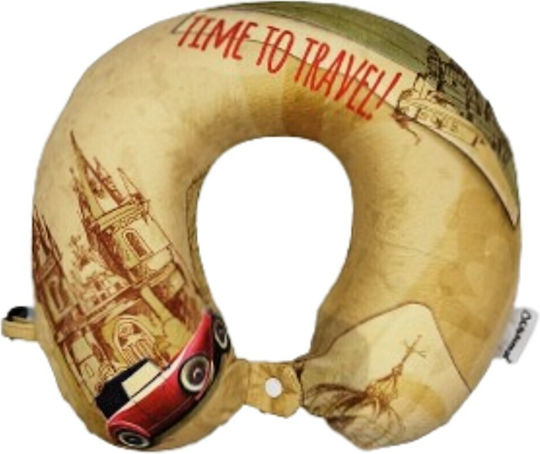 Diplomat Vintage Travel Pillow Memory Foam Beige