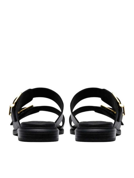 Ariany Bay Mule Leather Women's Flat Sandals Anatomic in Black Color