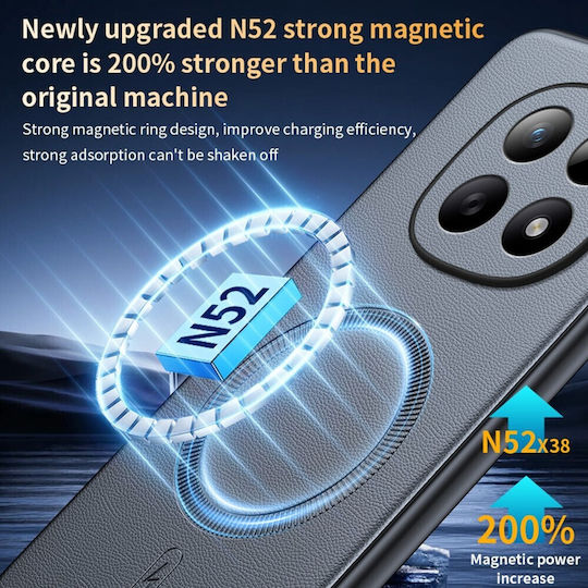 Ultra Hybrid Magsafe Leather Coated Camera Protect Θήκη Xiaomi Redmi Note 15 4g Black
