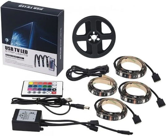Waterproof LED Strip Lights TV USB 5V RGB Light 4x50cm Type SMD5050 with Power Supply