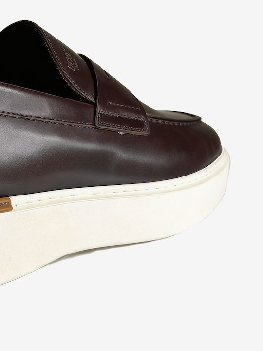 Δερμάτινα Ανδρικά Loafers σε Καφέ Χρώμα