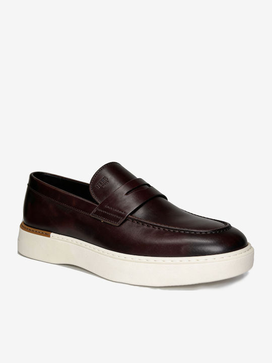 Δερμάτινα Ανδρικά Loafers σε Καφέ Χρώμα