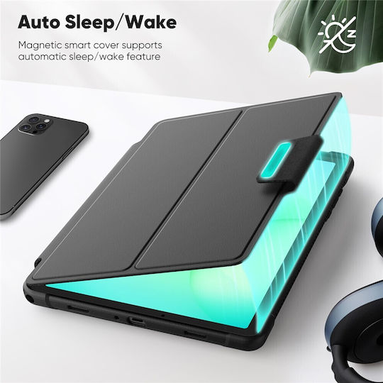 Hybrid Flip Cover Περιστρεφόμενη Ανθεκτική Μαύρη (Galaxy Tab A11+ / Galaxy Tab A9+)