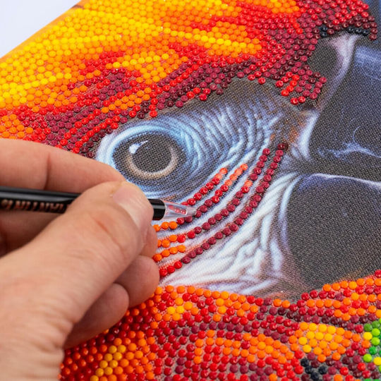 Diamond Painting Mosaic Gems Red Parrot 96577