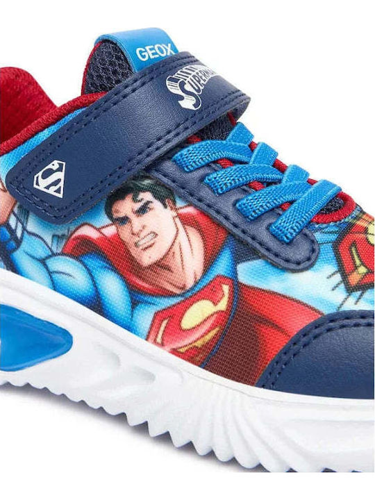 Παιδικά Sneakers Ανατομικά με Σκρατς & Φωτάκια Μπλε