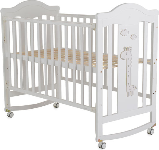 Cangaroo Babybett Juno Weiß mit Rädern