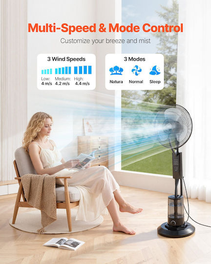 Vevor Vevor Misting Fan 75W with Remote Control Black