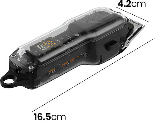 Avizar Hair Beard Trimmer 2000mah Battery Life 100 Minutes Display Guides Black