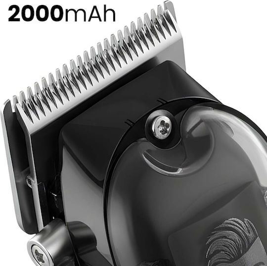 Avizar Hair Beard Trimmer 2000mah Battery Life 100 Minutes Display Guides Black