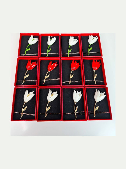 Velve Set Pins Blume Weiß
