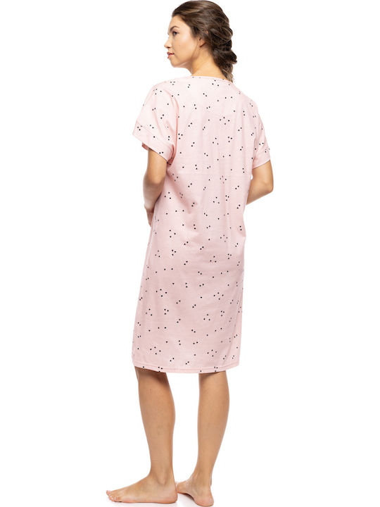 Pink Label Winter Damen Nachthemd Pink