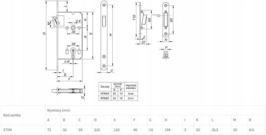 Lob Recessed Lock Z75mb Stainless Catch