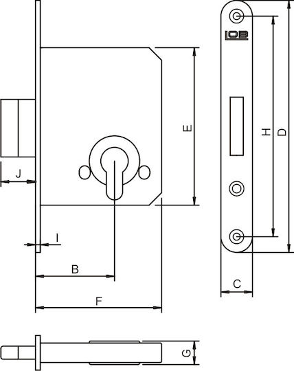 Lob Recessed Additional Pin Lock 1pc Z100