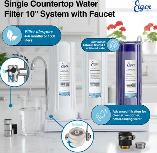Eiger Water Filtration System Triple Countertop with Faucet WF-NT3W