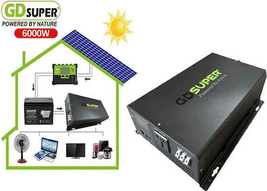 Gdsuper Gdsuper Reine Sinuswelle Wechselrichter Nennleistung 6000W mit Nenn-Eingangsspannung 12V Einphasig