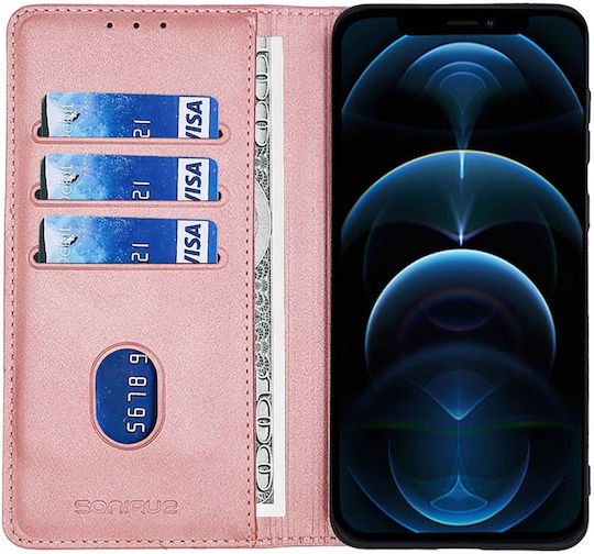 Vintage Magnet Wallet Mobile Phone Case Sonique TCL 501 4G Rose Gold