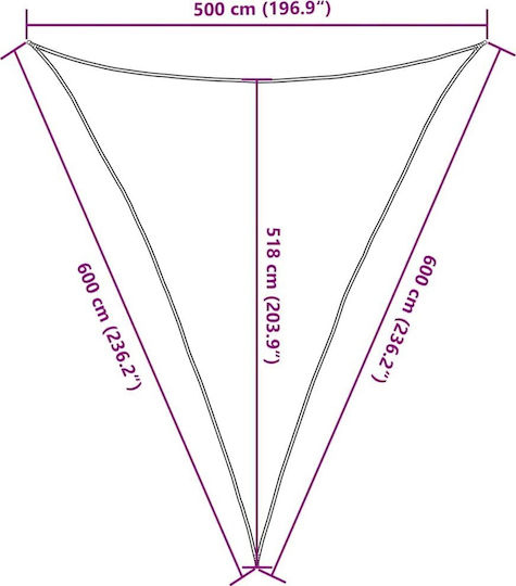 vidaXL Триъгълен Shade Sail Син 6x6x1.5м 160гр/м²
