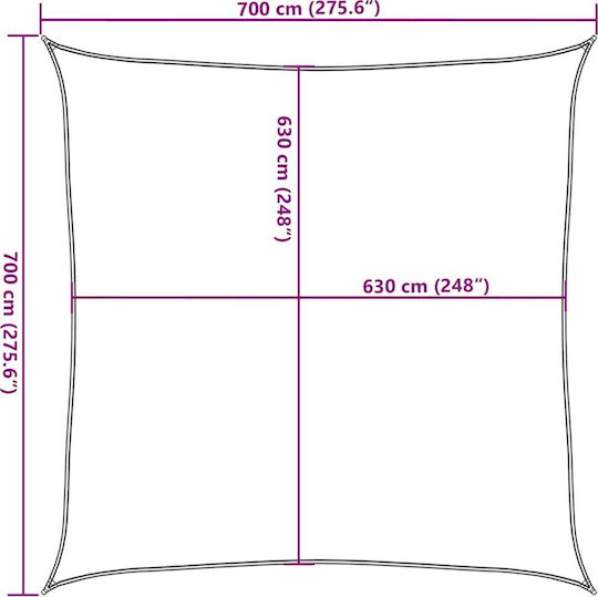 vidaXL Shade Sail Син 7x7m 160гр/кв.м