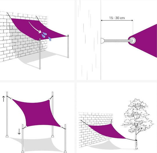 vidaXL Триъгълен Shade Sail Син 6x6x1.5м 160гр/м²