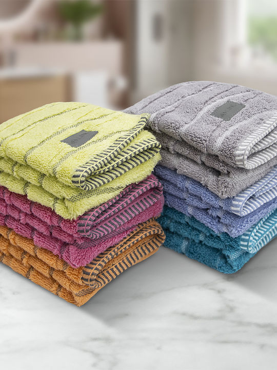 Lino Home Πετσέτα Χεριών Loomline 40x60εκ. Κοραλί Βάρους 600gr/m²