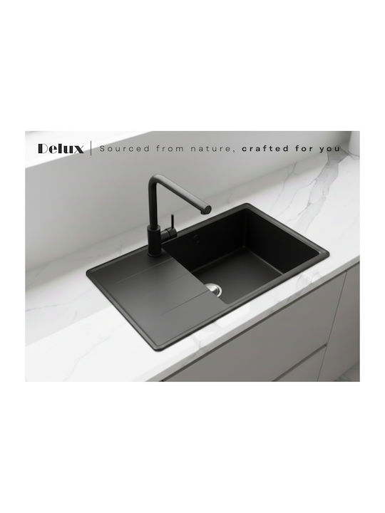 Delux Drop-In Мивка Inox Ш78xД50см Черен