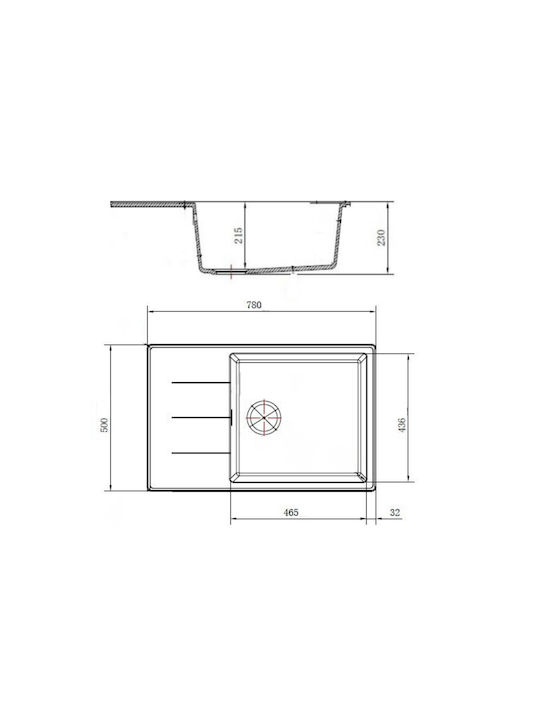 Delux Drop-In Мивка Inox Ш78xД50см Черен