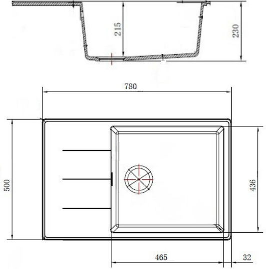 Delux Drop-In Мивка Inox Ш78xД50см Черен