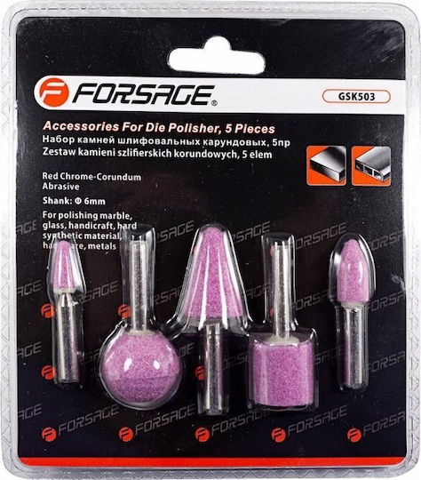 Forsage Σετ Λειαντικών Λίθων 5 Τεμ Λαβή 6mm