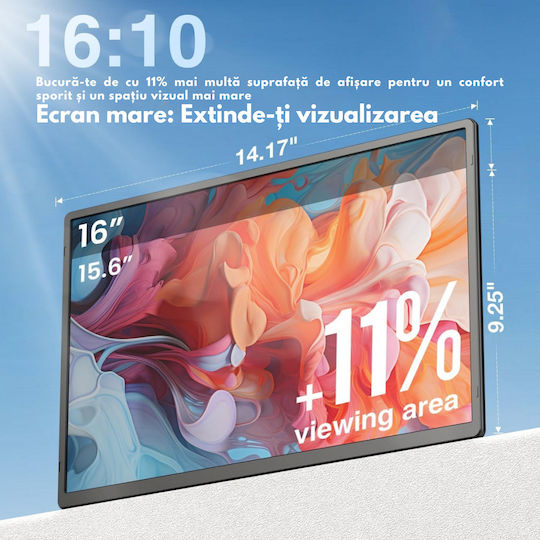 Monitor Portabil Extensibil Laptop Qova 16 Inch Extensie Ecran Dual Ips 1920x1200 Srgb 120% Ecran Mare 16:10 Compatibil Laptopuri 11.6"-17.3" Pliabil Compatibil Ios Android Windows Mac Usb-c Hdmi Port Plug Play