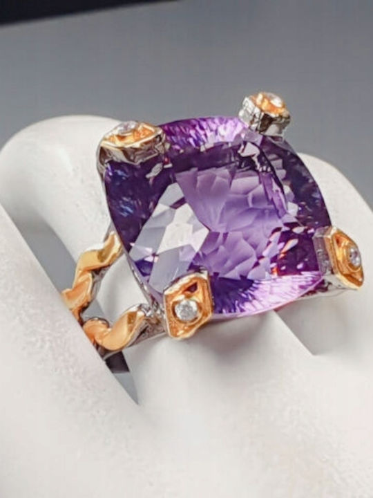 Пръстен с Аметист 37.47ct Размер 18.5 Сертификат