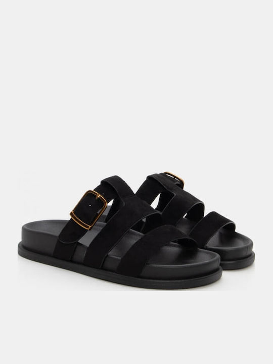 Flache Sandalen für Damen Flatforms in Schwarz Farbe
