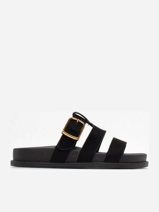 Flache Sandalen für Damen Flatforms in Schwarz Farbe