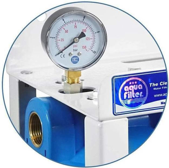 Aqua Filter Συσκευή Φίλτρου Νερού Τριπλή Κεντρικής Παροχής Διατομής 1'' με Ανταλλακτικό Φίλτρο BBPSCBKDFCBLG10