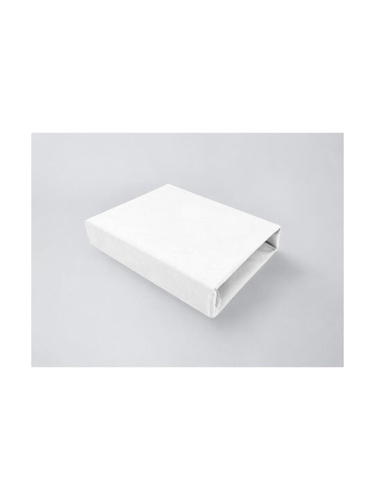 Qmini Cearșaf pentru bebeluși Pentru Cradle Flanelă cu Cauciuc Alb 76x43buc