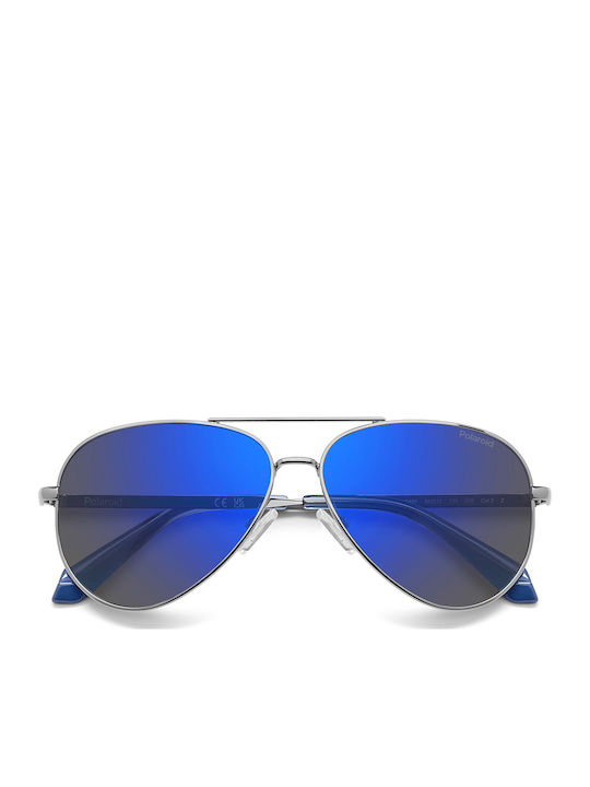 Polaroid Aviator Kinder-Sonnenbrillen mit Polarisiertem Spiegelglas Silber für 11-16 Jahre