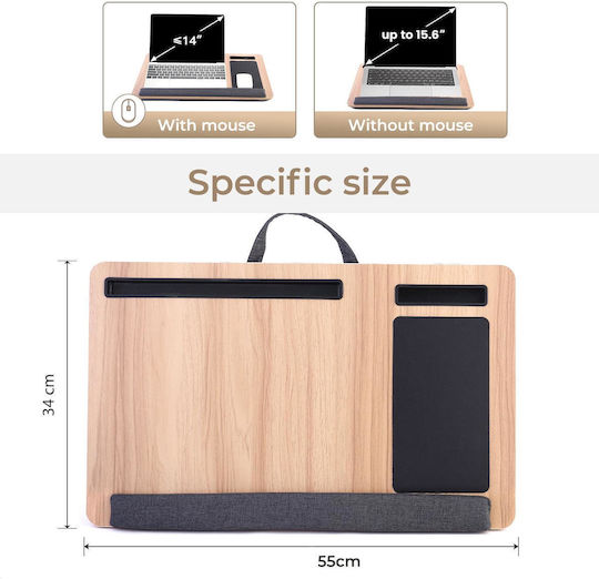 Tabelul pentru Laptop până la 17" table 55x34 cm with mouse holder and forearm support with double ventilation cushions