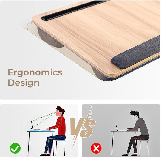 Tabelul pentru Laptop până la 17" table 55x34 cm with mouse holder and forearm support with double ventilation cushions