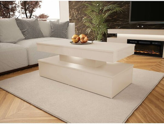 Rectangular Central Coffee Table Monfero 100 Wooden Light Brown W120xL55xH50cm