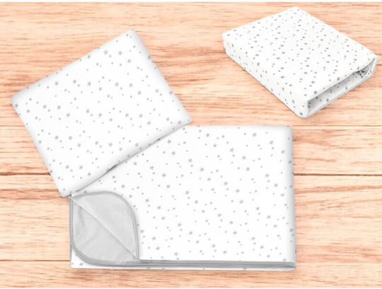 MimiNu Set Für Krippe Mini Gray Stars 3Stück