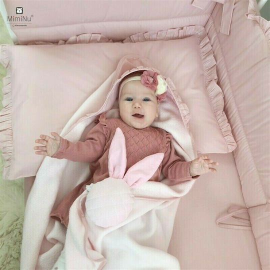 MimiNu Baby Crib Bedding Set 6pcs Powder Pink