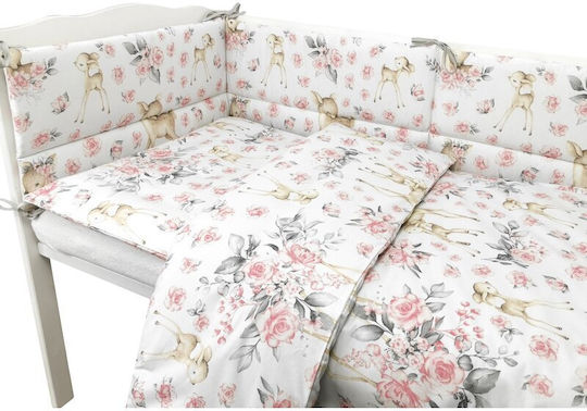 MimiNu Set Für Krippe Sweet Deer Pink 4Stück